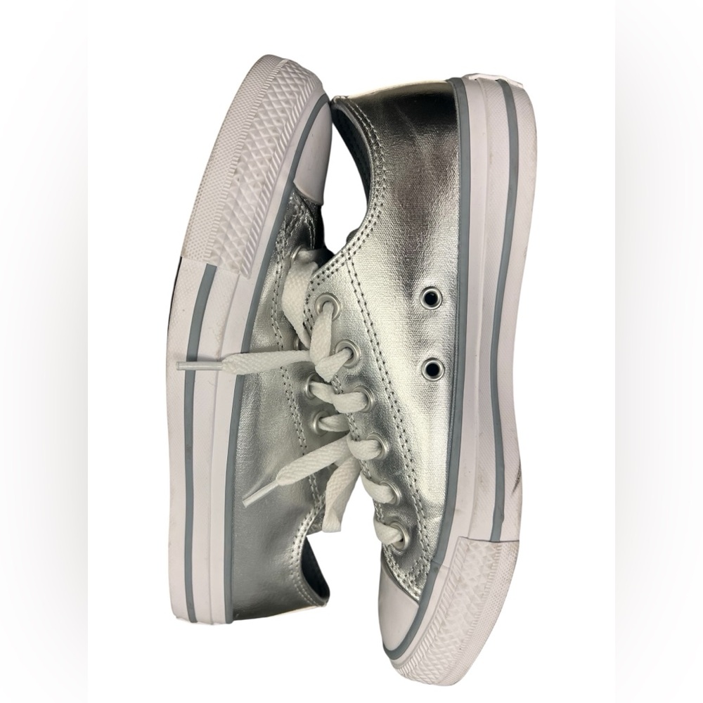 Converse Chuck Taylor All Star Sparkle Sneaker Granite Glitter in Sliver Size 7 - Picture 10 of 10